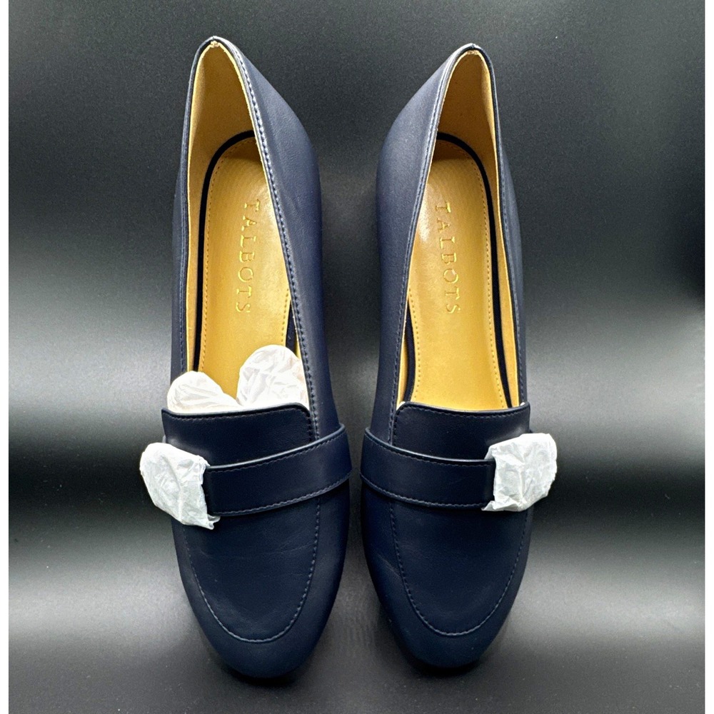 Talbots Women's Blue Leather Slip-On Loafer Flats Comfort Closed Toe 7M-1261